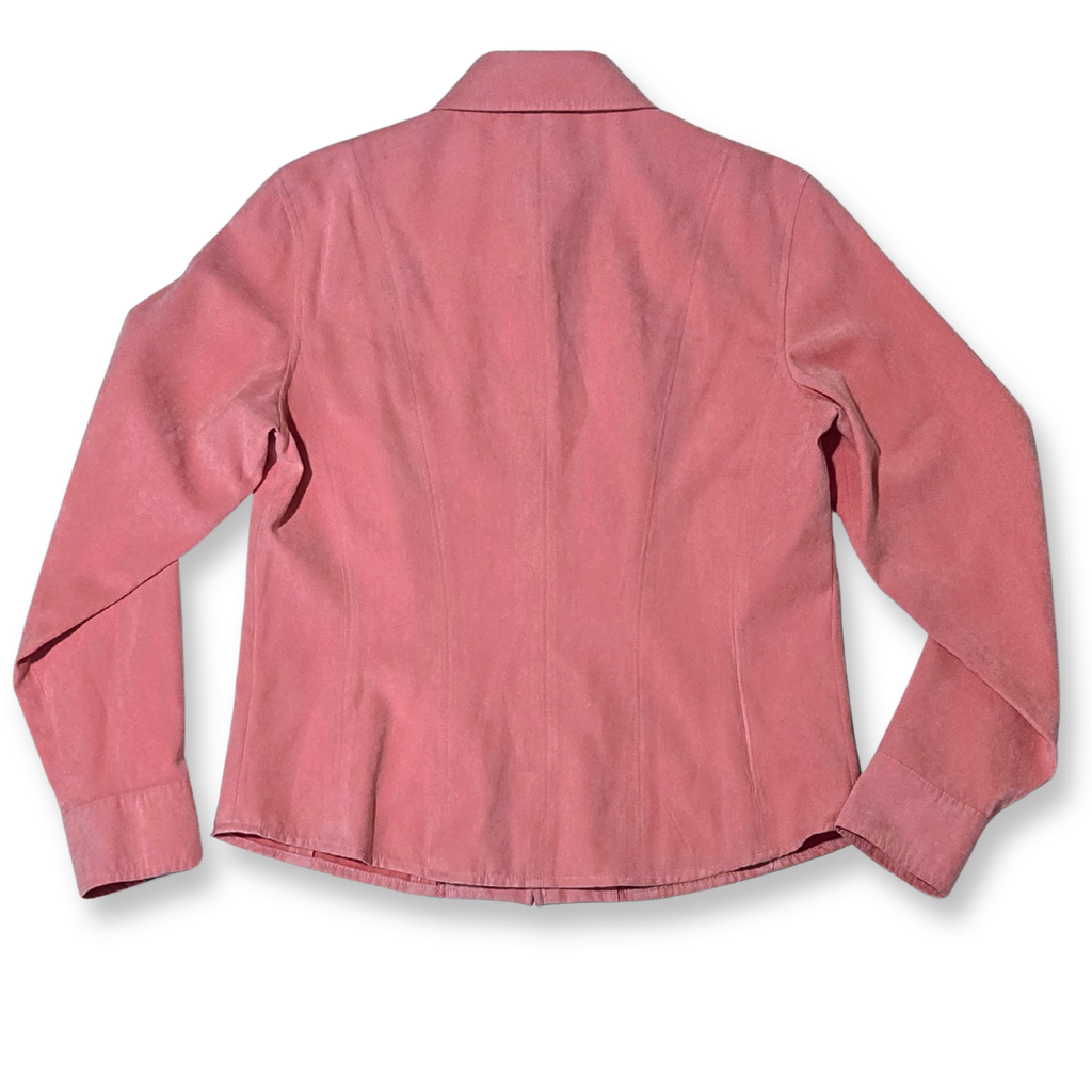 2000s - TALBOTS PETITES - FAUX SUEDE BUTTON UP