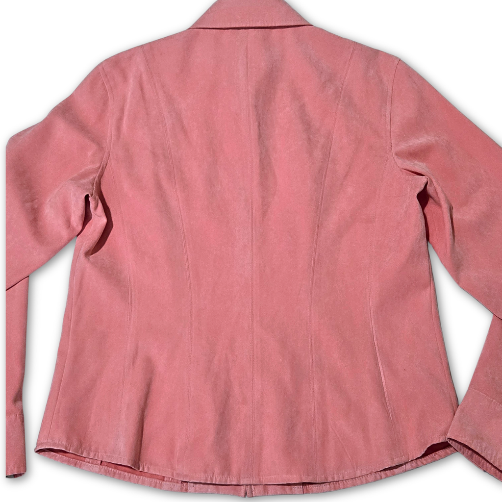 2000s - TALBOTS PETITES - FAUX SUEDE BUTTON UP